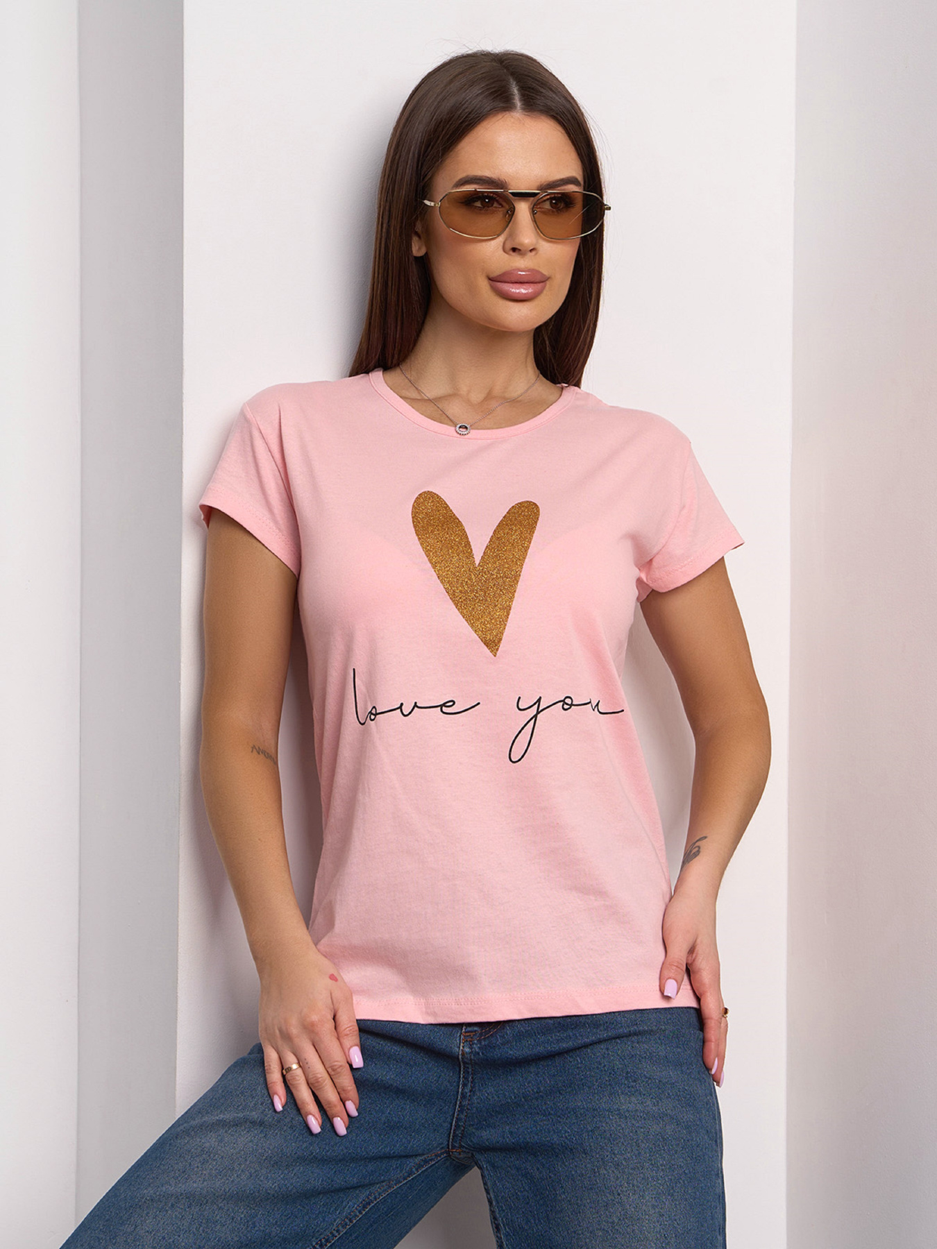 Футболка ISSA Plus модель WN20-626_персиковый Фото