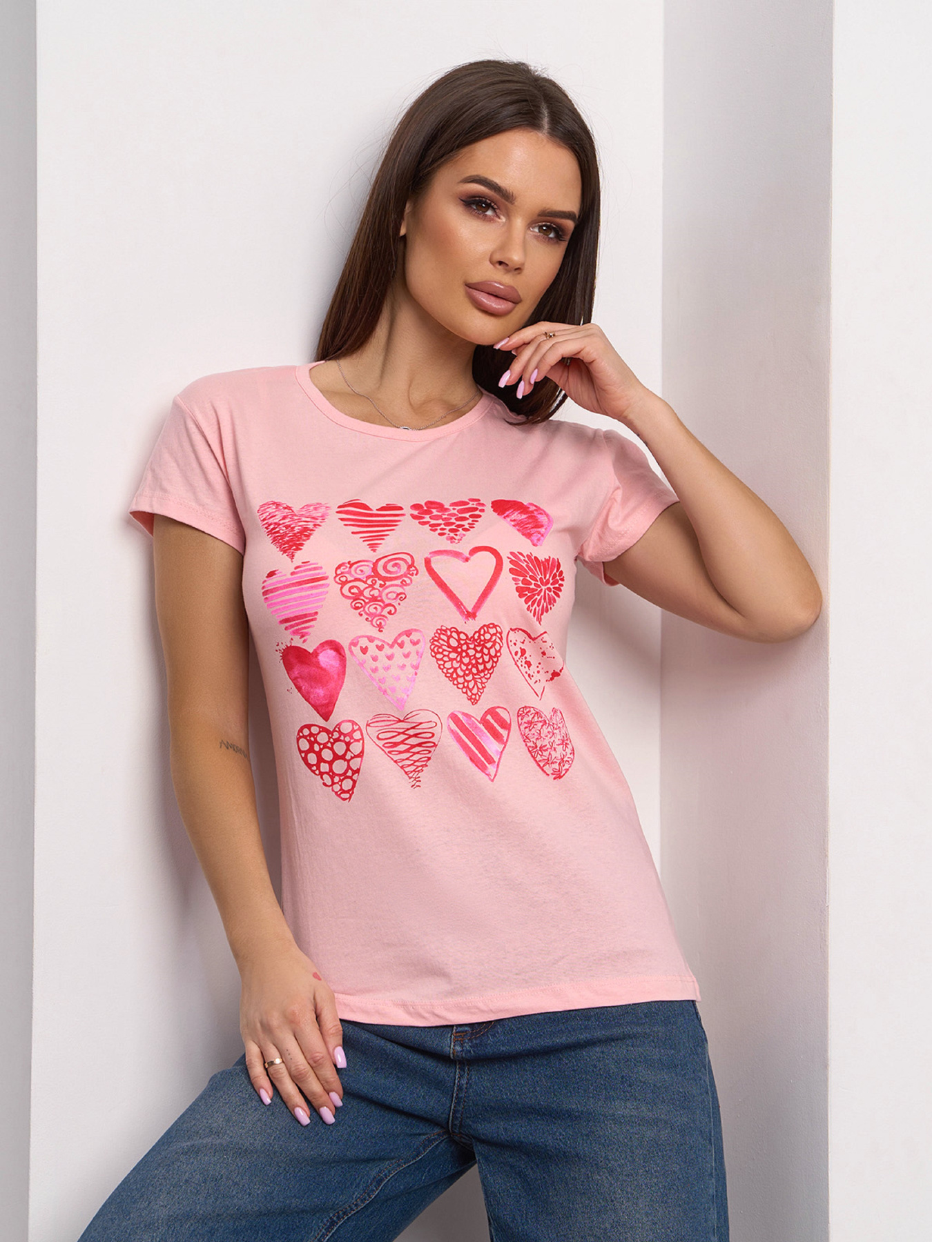 Футболка ISSA Plus модель WN20-706_персиковый Фото