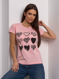 Футболка ISSA Plus модель WN20-707_персиковый Фото