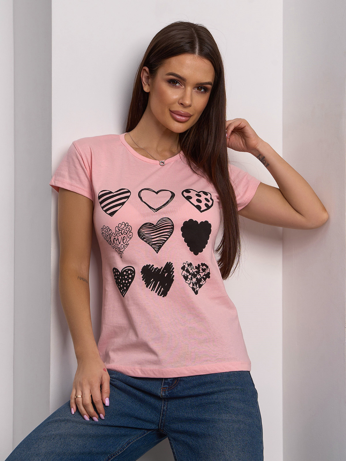 Футболка ISSA Plus модель WN20-707_персиковый Фото