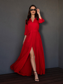 Платье макси ISSA Plus модель 14013_красный Фото