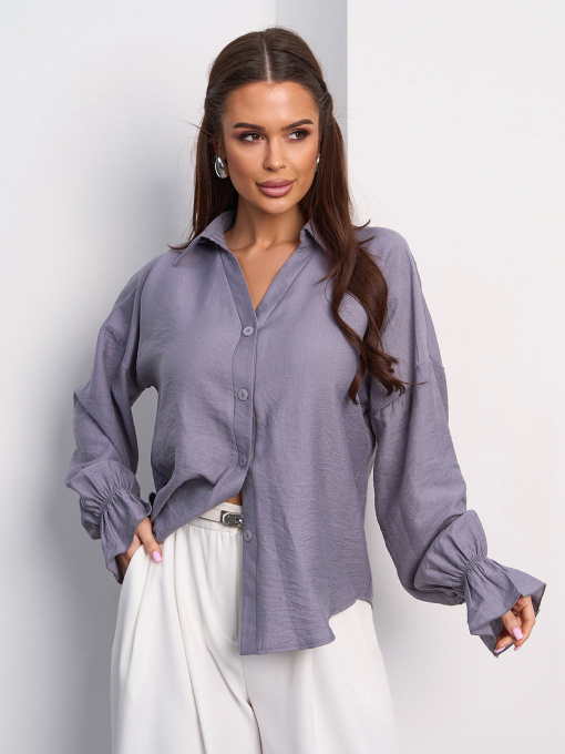 Сорочка повсякденна ISSA Plus модель SA-609_серый Фото