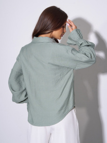 Сорочка ISSA Plus модель SA-609_оливковый Фото