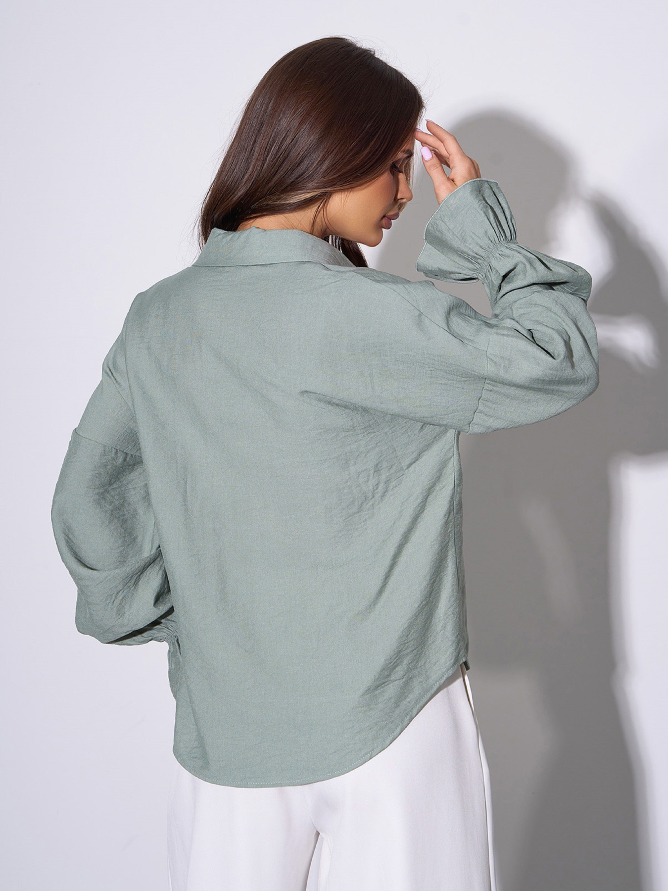 Рубашка повседневная ISSA Plus модель SA-609_оливковый Фото