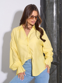 Рубашка повседневная ISSA Plus модель SA-609_желтый Фото