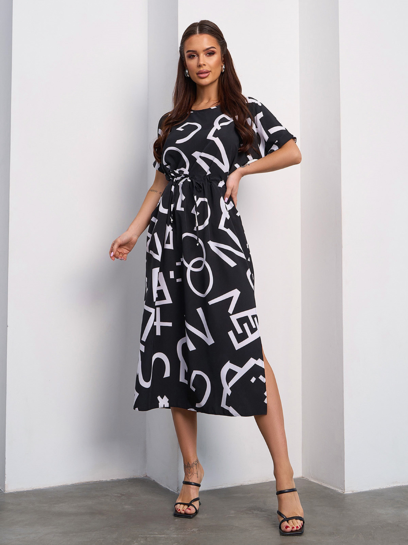 Сукня міді ISSA Plus модель SA-601_черный Фото