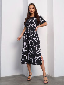 Платье миди ISSA Plus модель SA-601_черный Фото