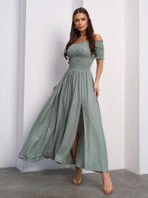 Платье макси ISSA Plus модель SA-610_оливковый Фото