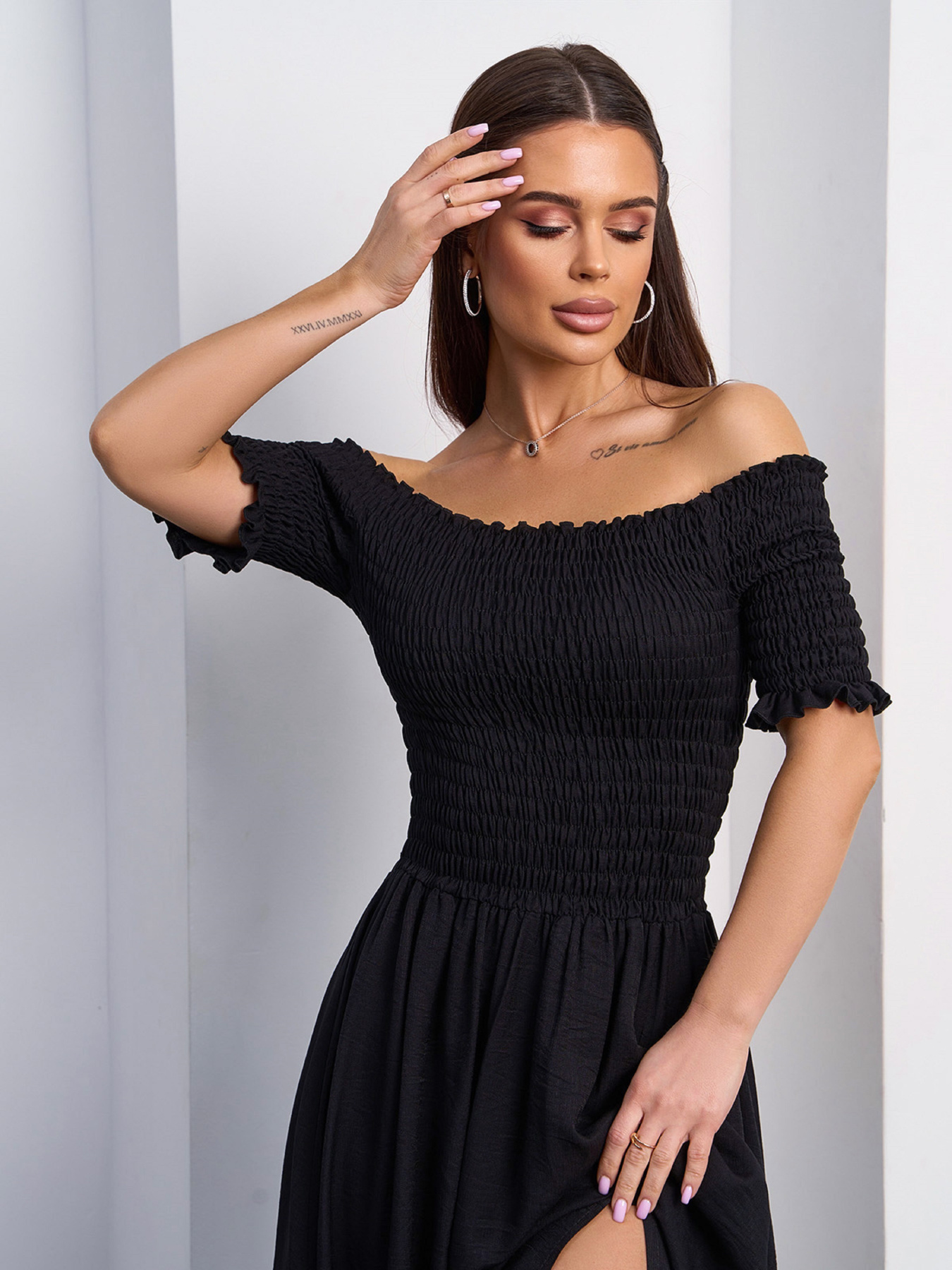 Сукня максі ISSA Plus модель SA-610_черный Фото