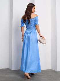 Платье макси ISSA Plus модель SA-610_голубой Платье макси ISSA Plus модель SA-610_голубой Фото