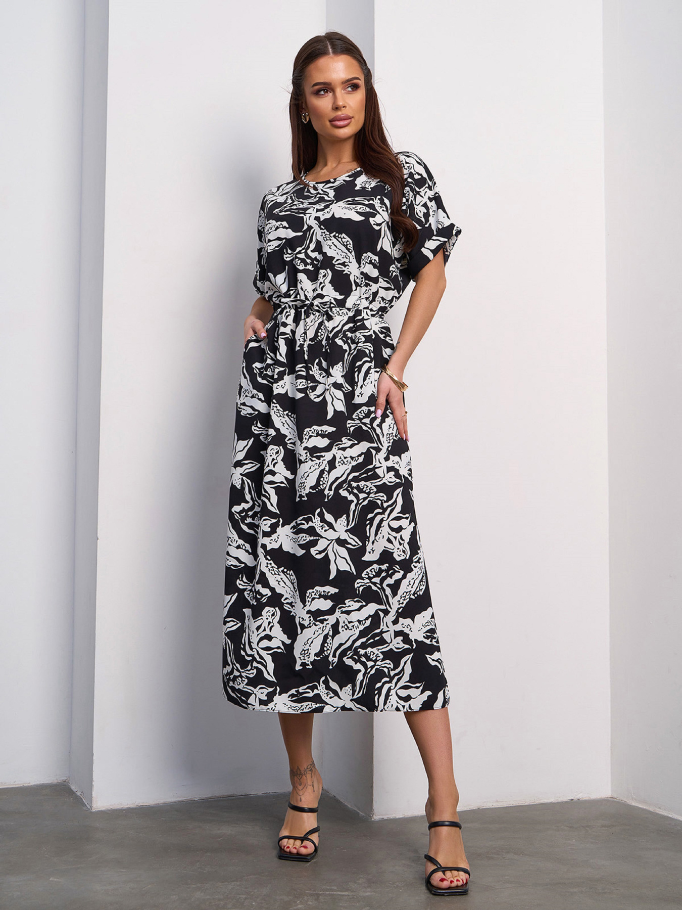 Платье миди ISSA Plus модель SA-612_черный Фото