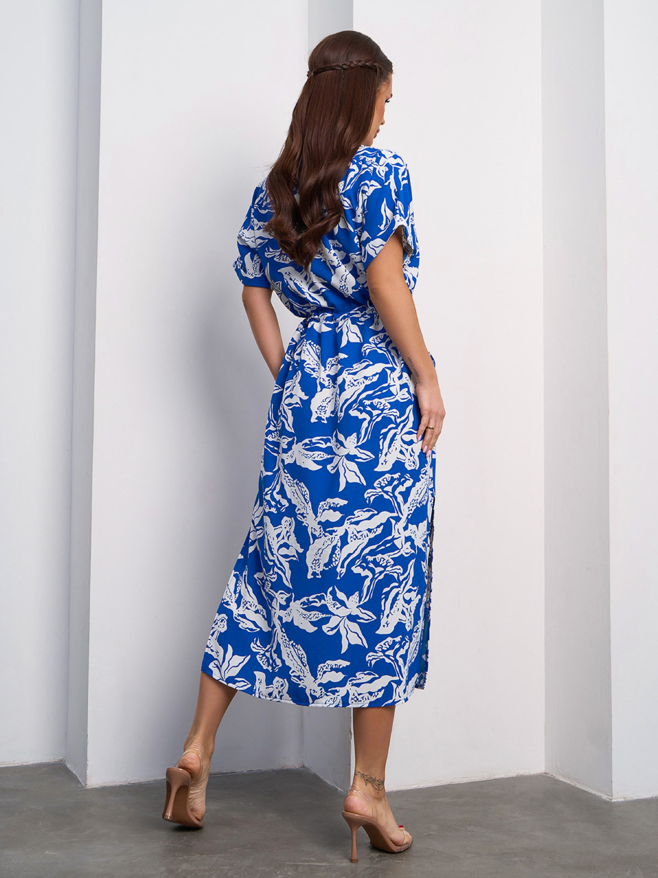 Платье миди ISSA Plus модель SA-612_синий Фото