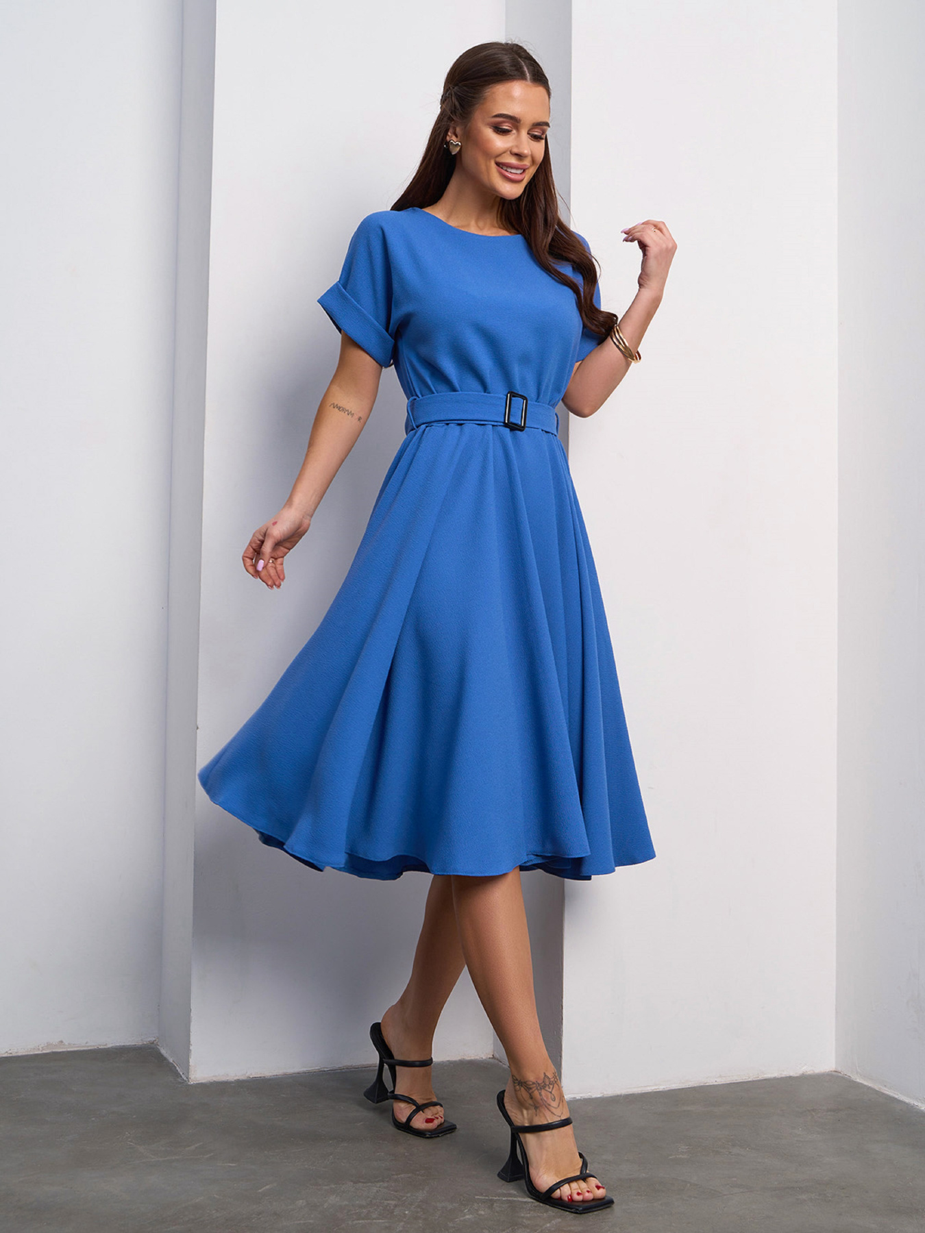 Платье миди ISSA Plus модель 14529_голубой Фото