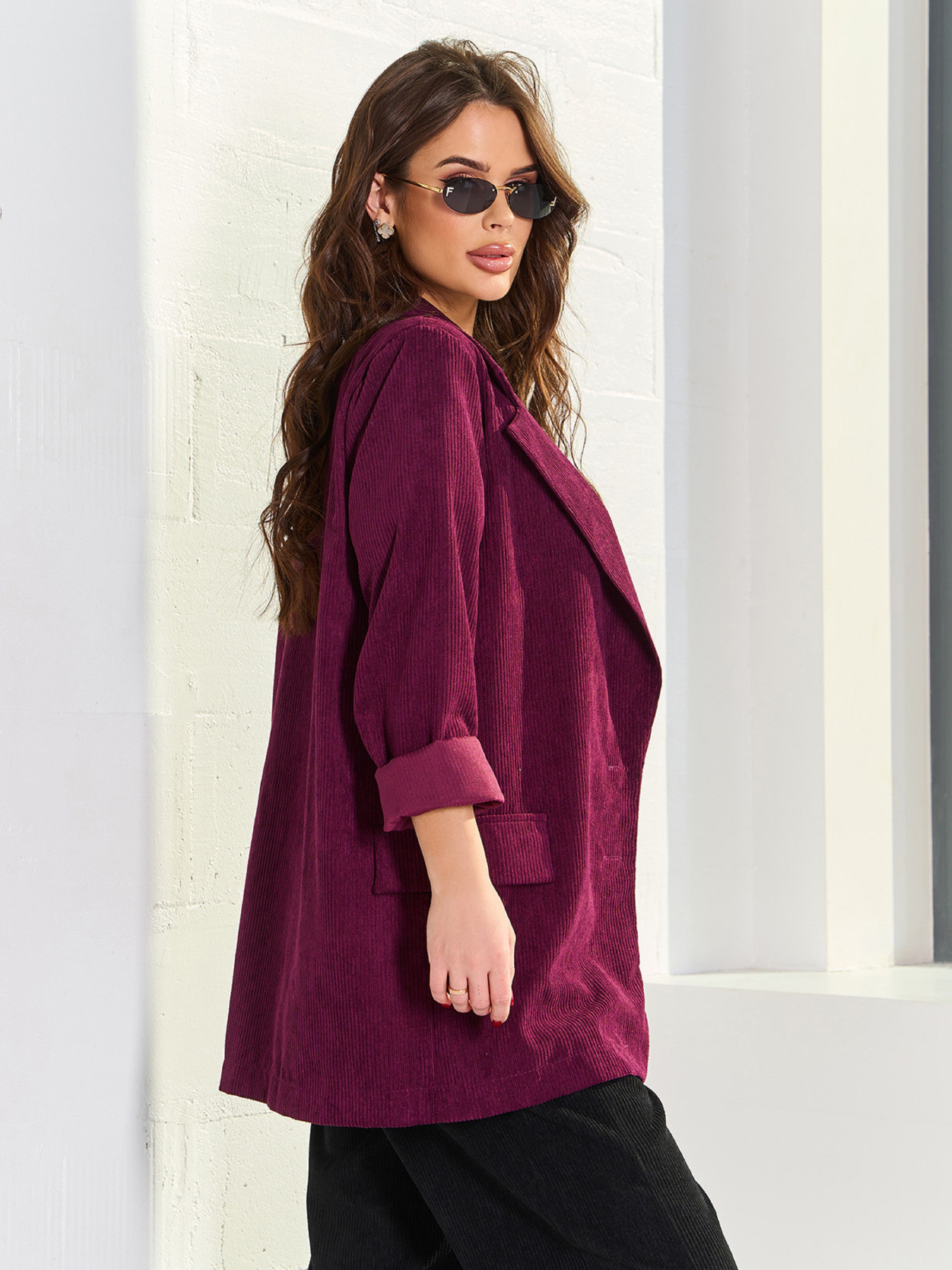 Пиджак ISSA Plus модель 15130_темно_бордовый Фото