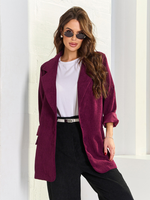 Піджак ISSA Plus модель 15130_темно_бордовый Фото