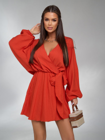 Сукня міні ISSA Plus модель 15122_оранжевый Фото