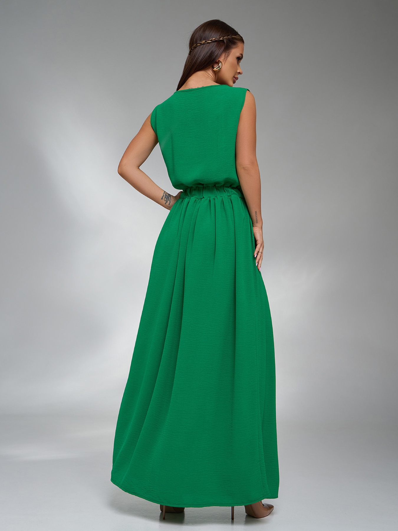 Платье макси ISSA Plus модель 14063_зеленый Фото