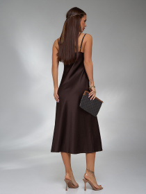 Сукня міді ISSA Plus модель 13882_темно_коричневый Фото