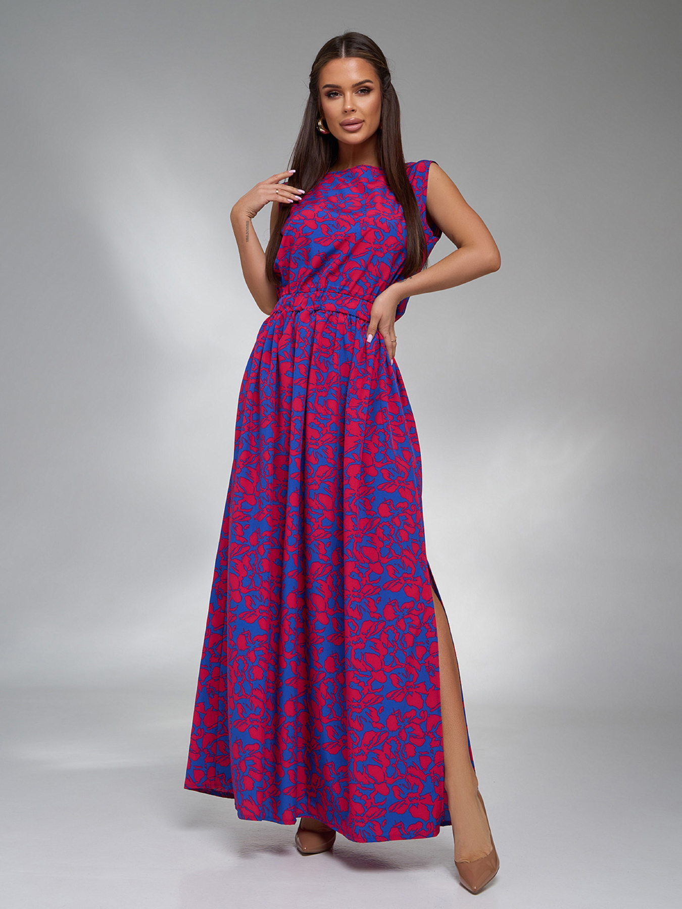 Платье макси ISSA Plus модель 15123_синий Фото