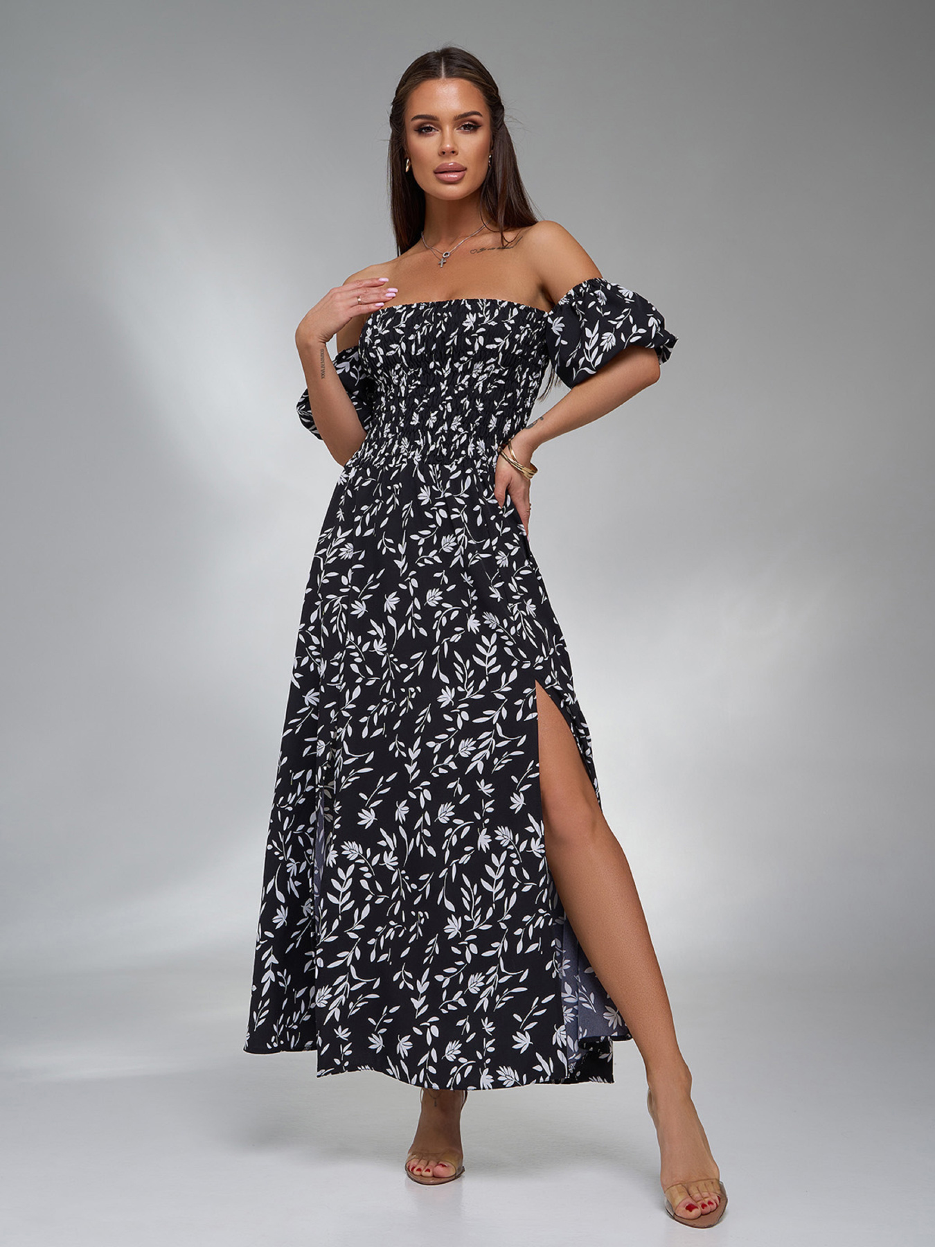 Сукня максі ISSA Plus модель SA-616A_черный Фото