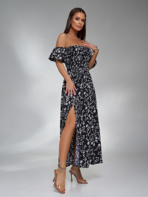 Сукня максі ISSA Plus модель SA-616A_черный Фото