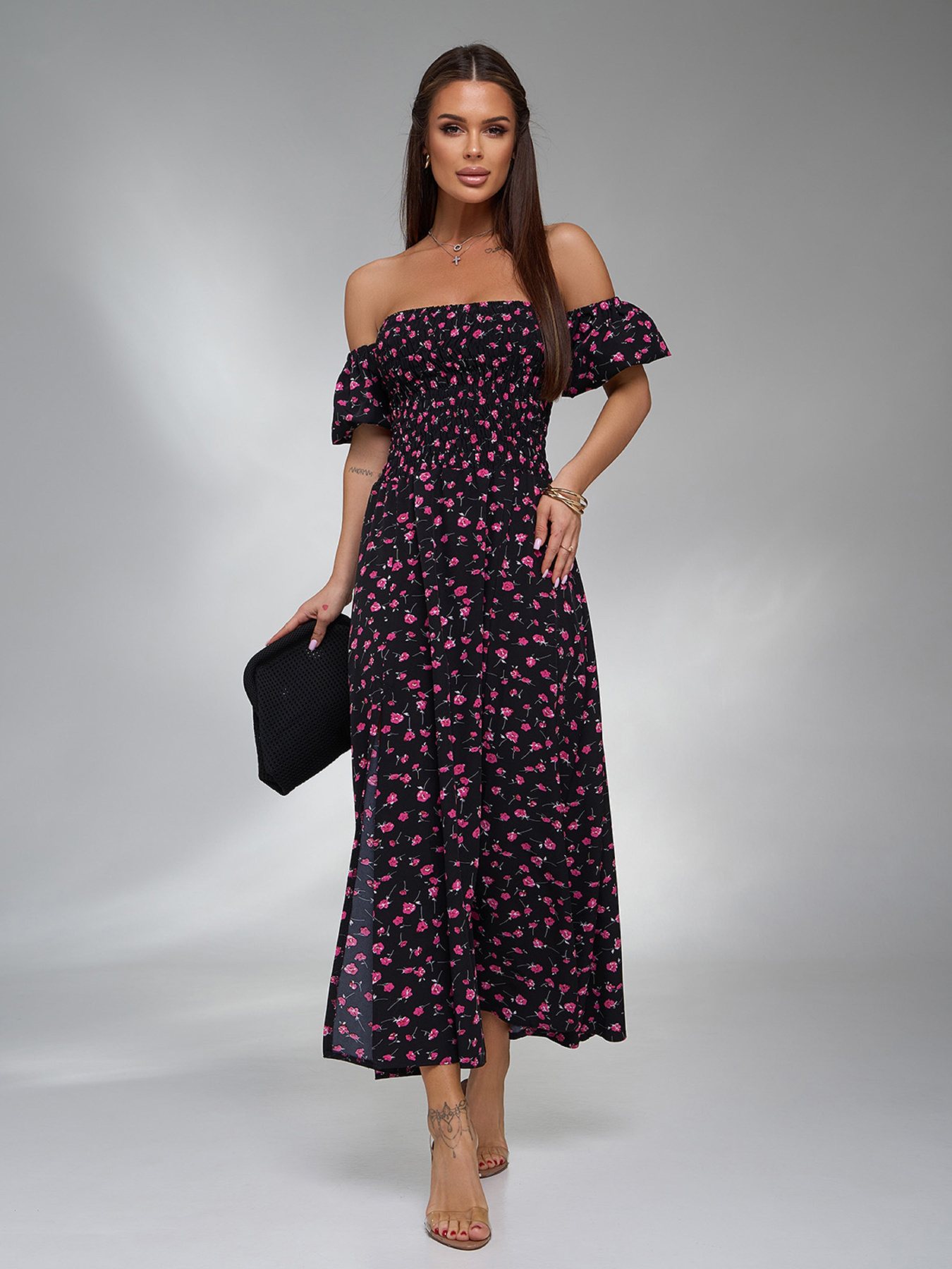 Платье макси ISSA Plus модель SA-616_черный Фото