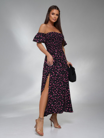 Платье макси ISSA Plus модель SA-616_черный Фото