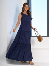 Сарафан ISSA Plus модель 14671_темно_синий Фото