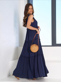 Сарафан ISSA Plus модель 14671_темно_синий Фото