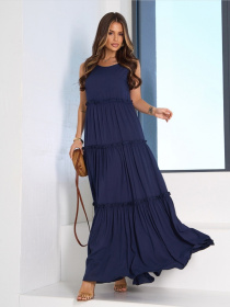 Сарафан ISSA Plus модель 14671_темно_синий Фото