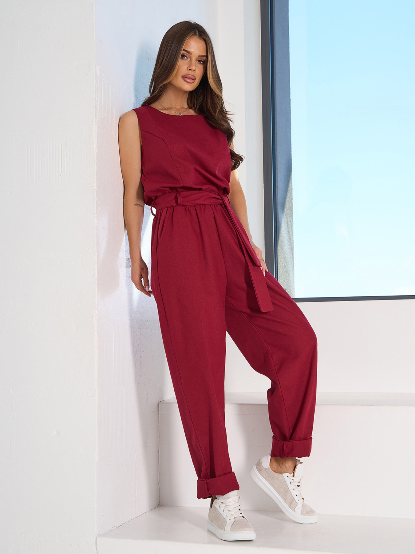 Деловой костюм ISSA Plus модель 15102_бордовый Фото