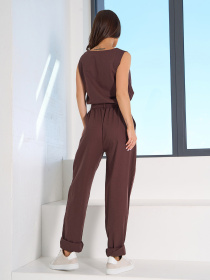 Деловой костюм ISSA Plus модель 15102_коричневый Фото