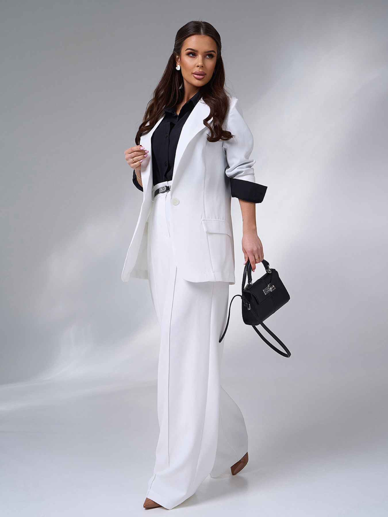 Діловий костюм ISSA Plus Модель 15051_белый Фото