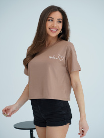 Футболка ISSA Plus модель WN20-709_коричневый Фото