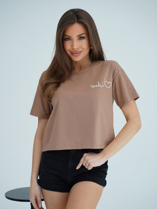 Футболка ISSA Plus модель WN20-709_коричневый Фото