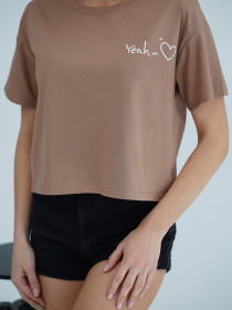 Футболка ISSA Plus модель WN20-709_коричневый Футболка ISSA Plus модель WN20-709_коричневый Фото