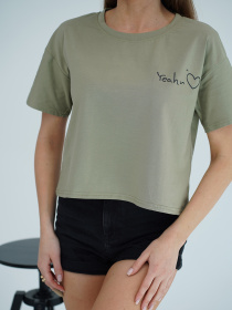 Футболка ISSA Plus модель WN20-709_хаки Футболка ISSA Plus модель WN20-709_хаки Фото