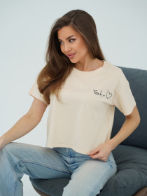 Футболка ISSA Plus модель WN20-709_светло_бежевый Фото