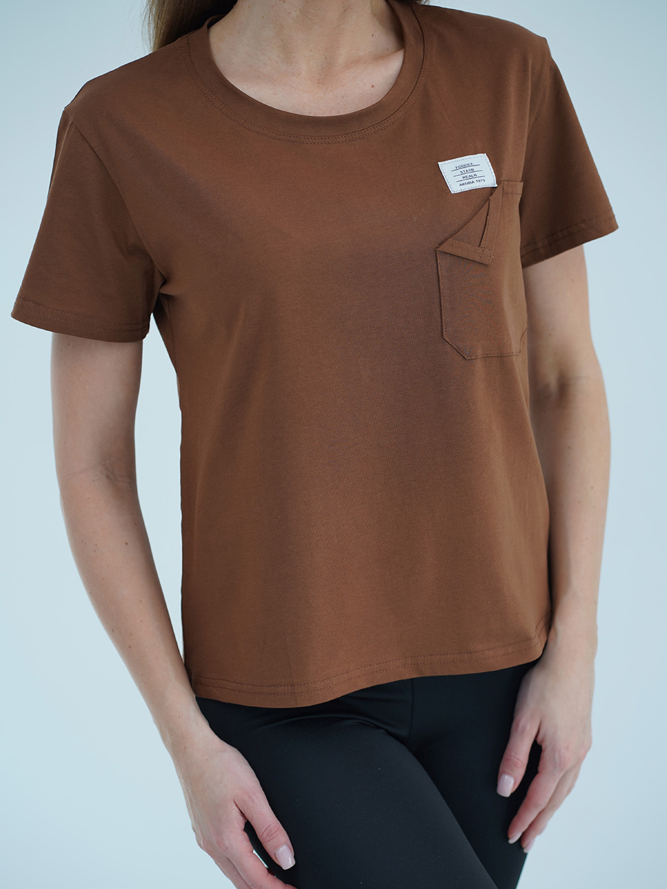 Футболка ISSA Plus модель WN20-710_коричневый Футболка ISSA Plus модель WN20-710_коричневый Фото