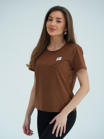 Футболка ISSA Plus модель WN20-710_коричневый Футболка ISSA Plus модель WN20-710_коричневый Фото