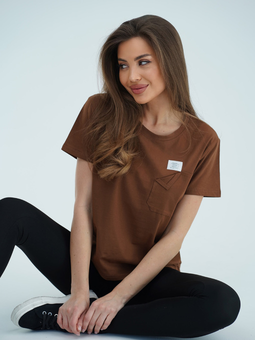 Футболка ISSA Plus модель WN20-710_коричневый Фото