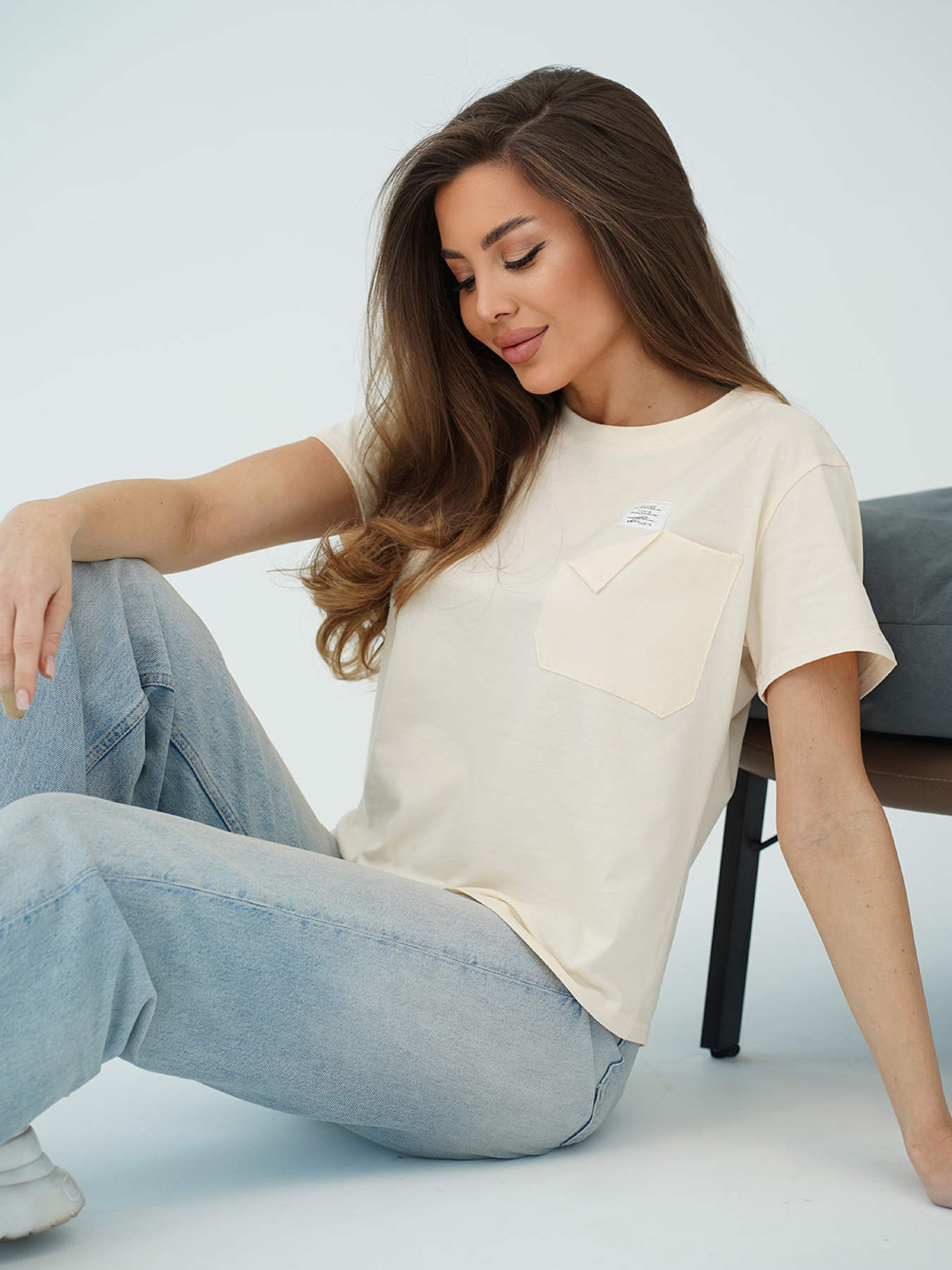 Футболка ISSA Plus модель WN20-710_светло_бежевый Фото