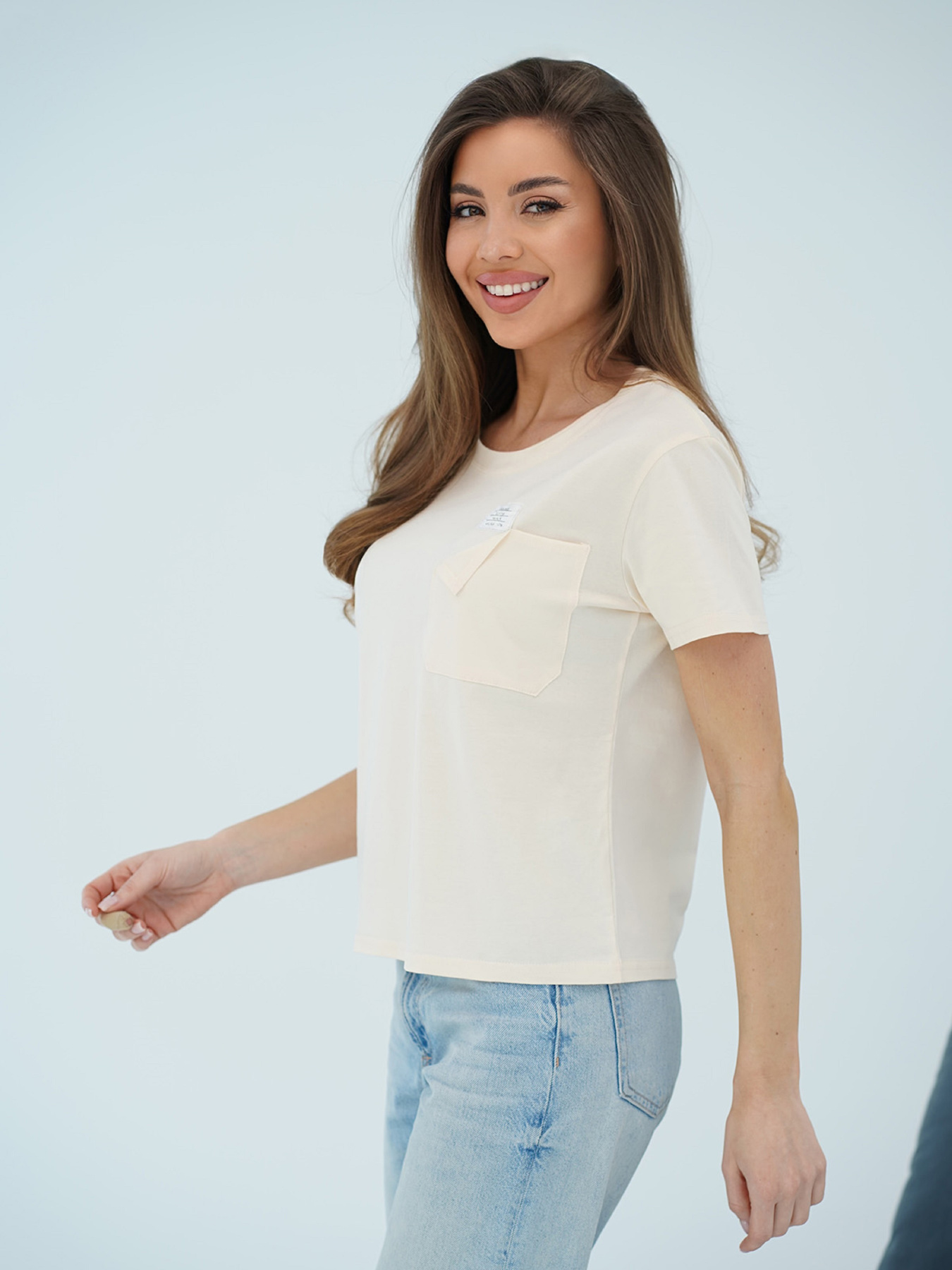 Футболка ISSA Plus модель WN20-710_светло_бежевый Фото