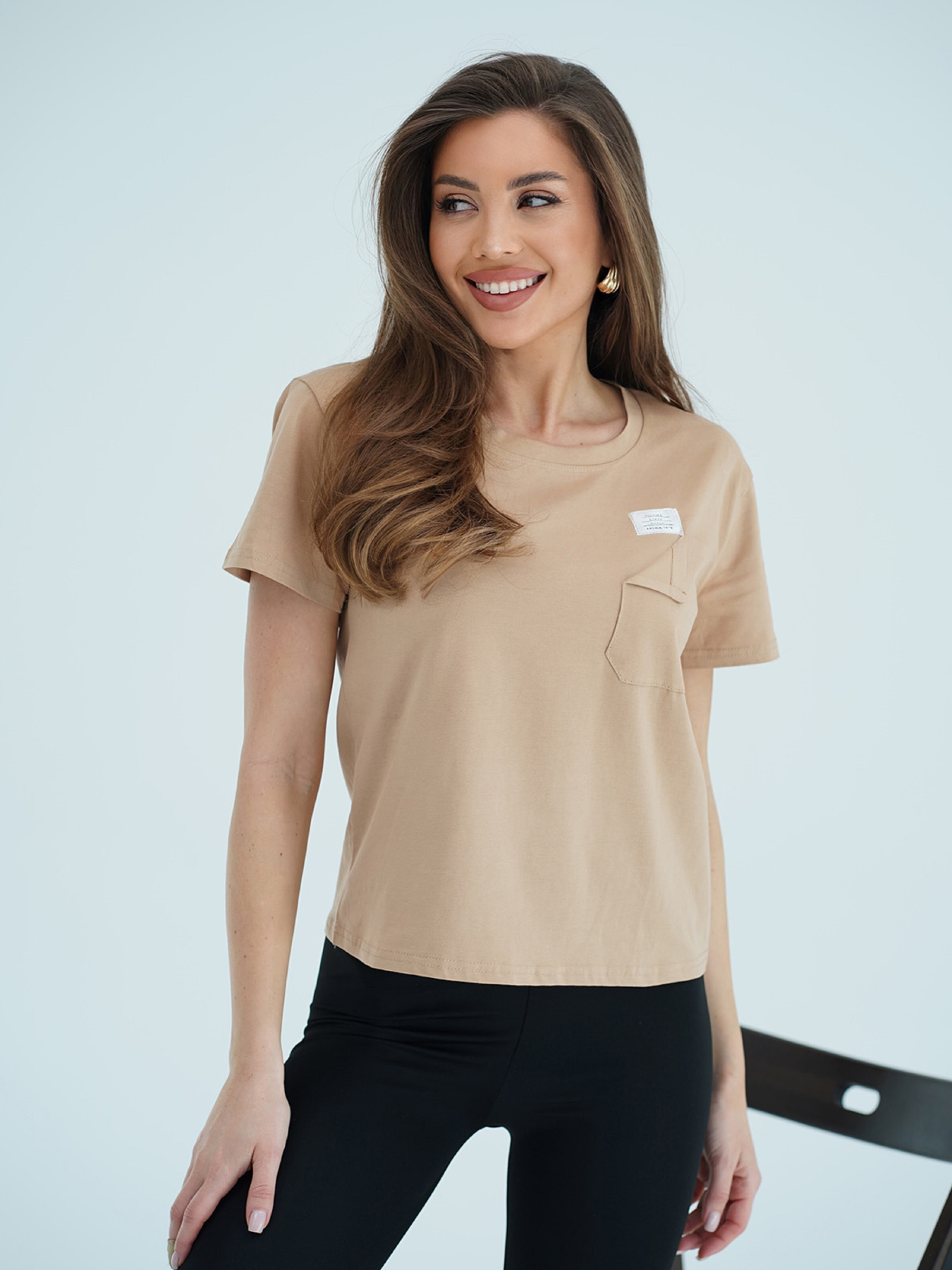 Футболка ISSA Plus модель WN20-710_бежевый Фото