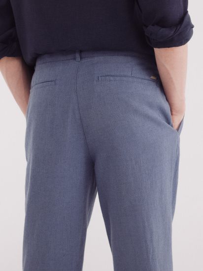 Штани крою Slim fit з льону модель 1559353-15 — фото 4 - INTERTOP
