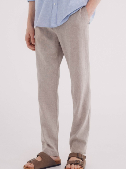 Брюки кроя Slim fit из льна модель 1559353-36 — фото 3 - INTERTOP