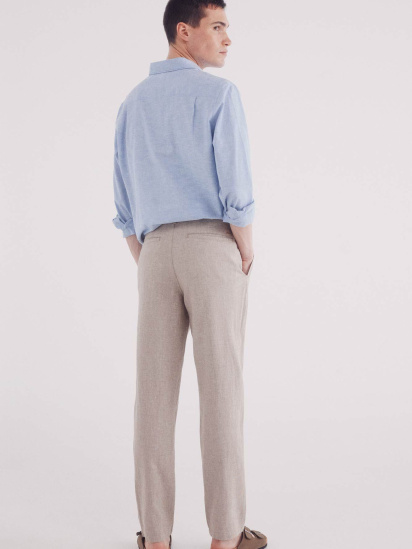 Брюки кроя Slim fit из льна модель 1559353-36 — фото 5 - INTERTOP