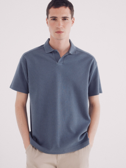Футболка-поло крою regular fit з вафельною фактурою модель 4409006-83 - фото