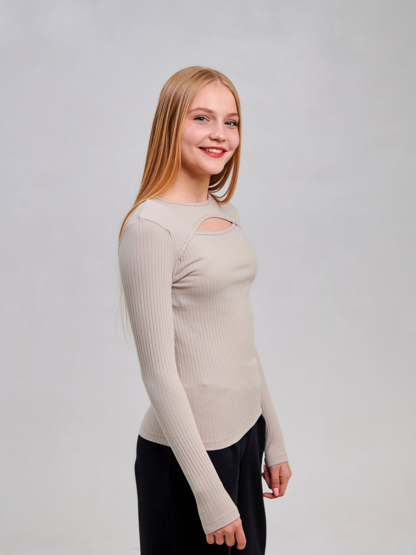 Лонгслив SMIL модель smil_114976-sero-bezevyj Фото