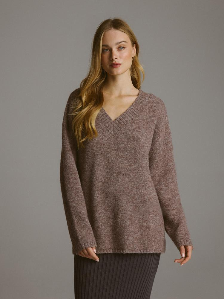 Жіночий Светр DIVERSE  (10045498001) колір світло-коричневий, матеріал нейлон/поліестер